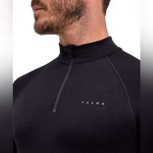 FALKE stretchy Maximum large Zip Base Layer jacket pullover zip black athleisure